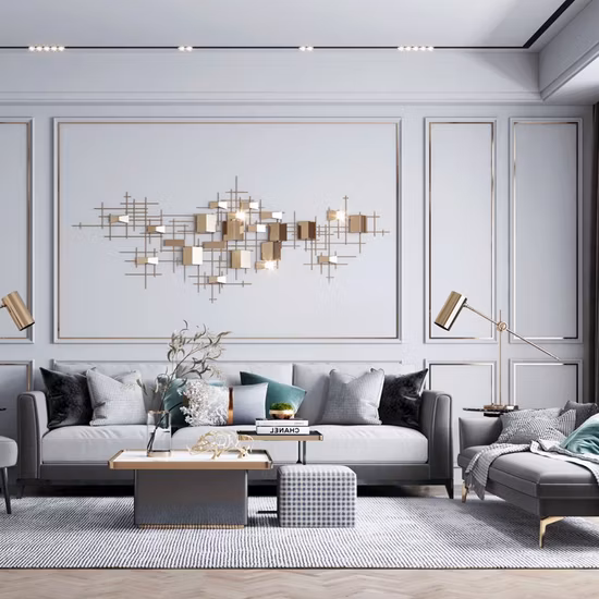 Set di divani componibili modulari a forma di U in tessuto di velluto in stile italiano moderno, mobili per soggiorno per hotel domestici