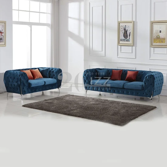 Mobili commerciali di lusso per sedie per divani in tessuto di velluto Chesterfield